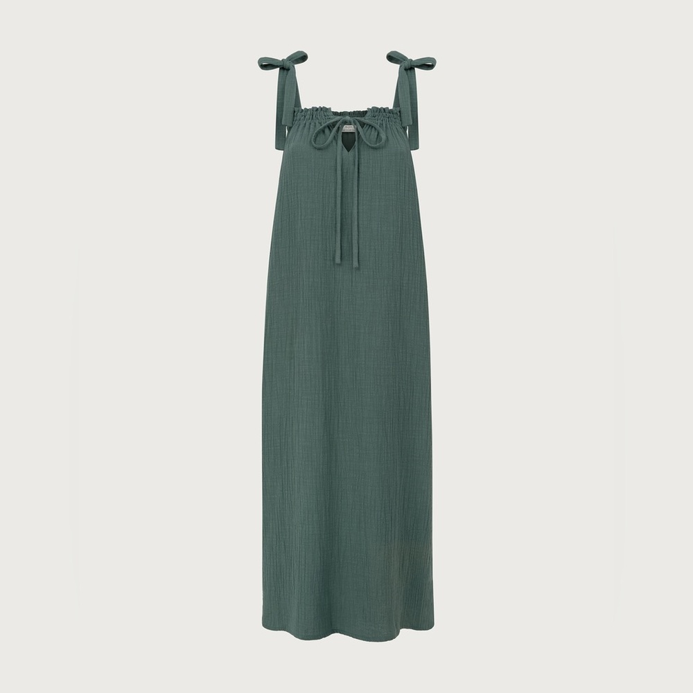 Maternity Francis x The Odder Side Elis Maxi Dress Cotton Muslin Green Size M/L